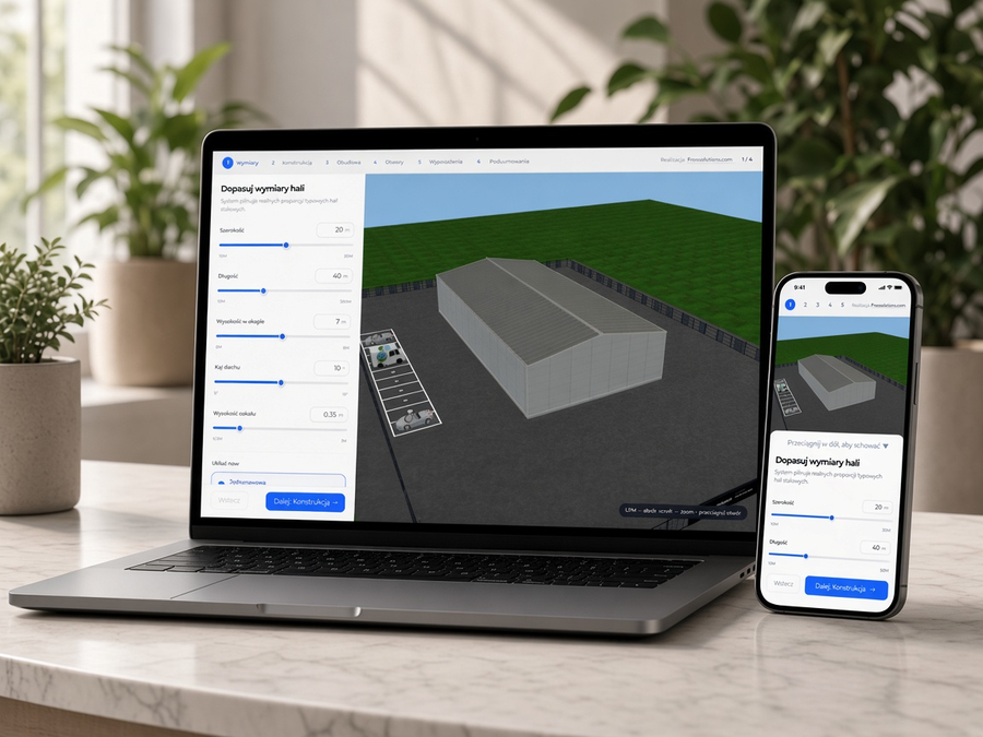 Konfigurator 3D hali magazynowej